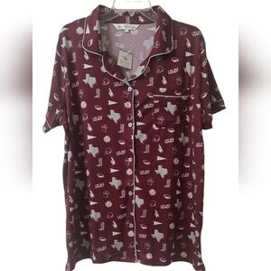 NWT Royal Standard Howdy Girl Short Sleeve Button Up Sleep Shirt Size 2XL